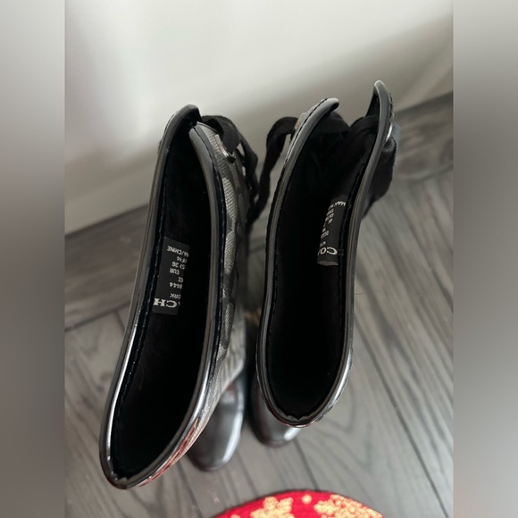 Coach Logo Tristee Black 15" Tall Rain Boot - Picture 8 of 8